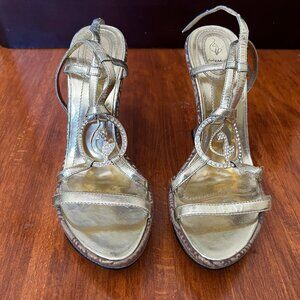 BabyPhat Gold Wedges with Rhinestones